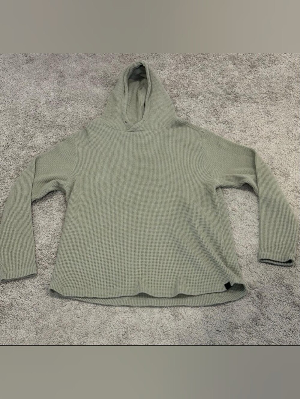 XXL Women's Or Mens Light Sage Waffle Knit  Hooded Sweater